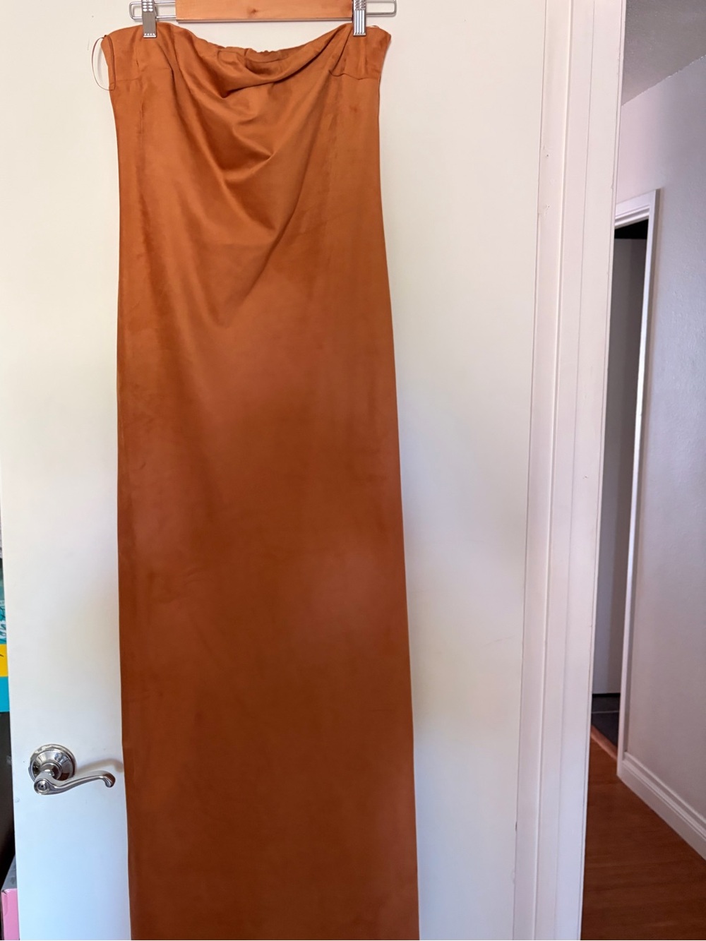 Anthropologie Rust- color Suede Maxi Dress